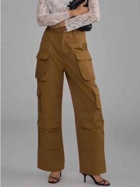 Molly King X Bayse Cargo Wide-Leg Pants in Brown Women’s XS